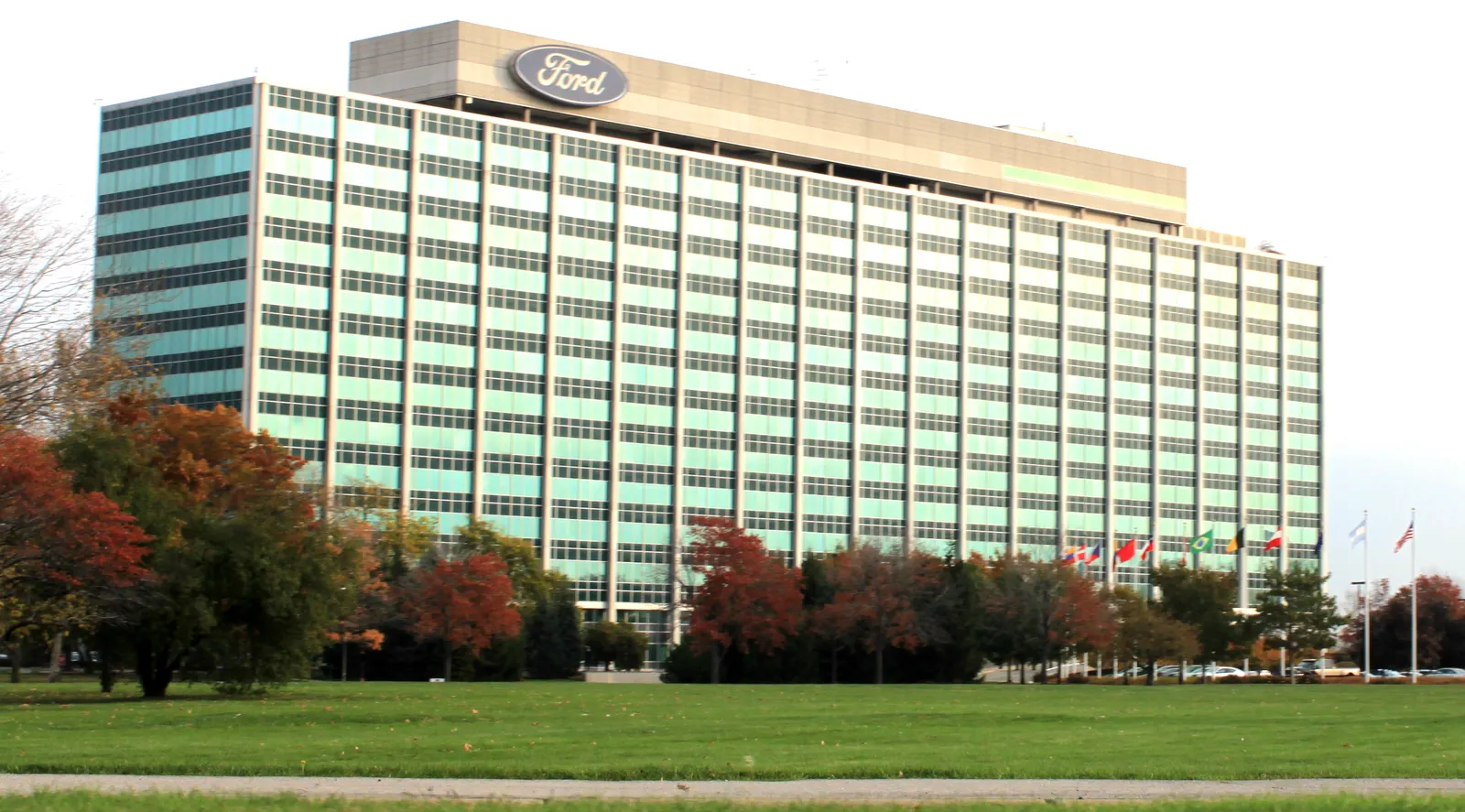 Ford Motor Company's world headquarters building in Dearborn, Michigan