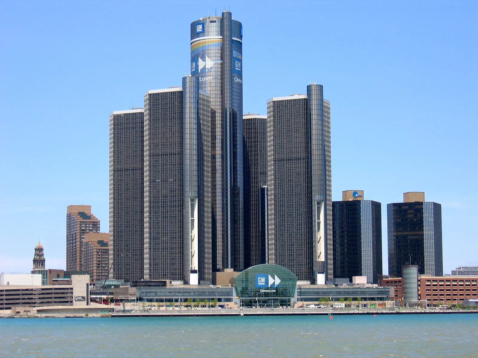 The Renaissance Center in Detroit, General Motors' world headquarters